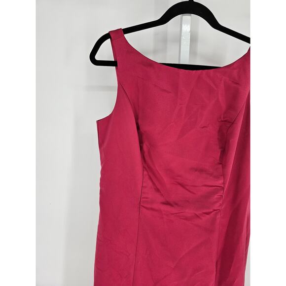 David's Bridal Women's Sleeveless Round Neck Zip Pink Floor Length Dress Size 12 - Picture 2 of 4